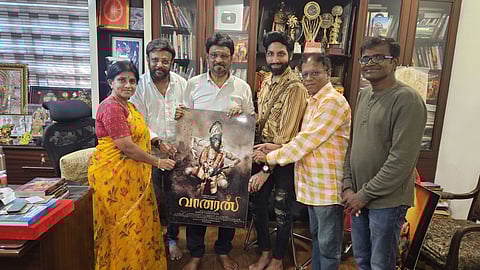 Bhagyaraj reveals first look poster of Nagesh grandson's film titled Vaanaran