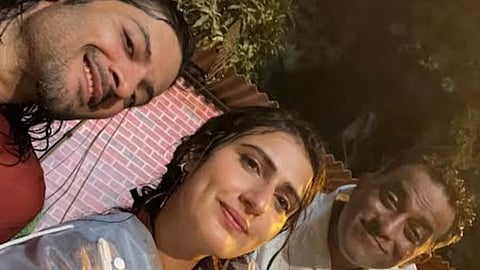 BTS photo of Ali Fazal and Fatima Sana Shaikh from the sets of Anurag Basu's Metro In Dino out