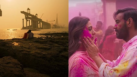Tabu's Instagram post (left) and a scene from the film's teaser