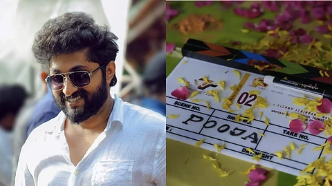 Dhyan Sreenivasan (L), Pooja still of the upcoming film (R)