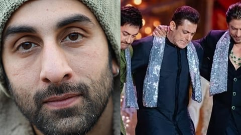 Ranbir Kapoor (left) and Aamir Khan, Salman Khan and Shah Rukh Khan