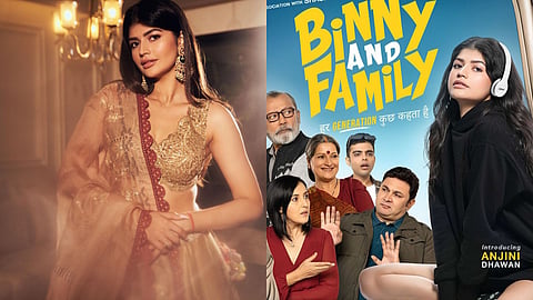 Anjini Dhawan and the poster of Binny and Family