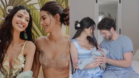 Alanna Panday and Ananya Panday (Left), Alanna and Ivor (Right)