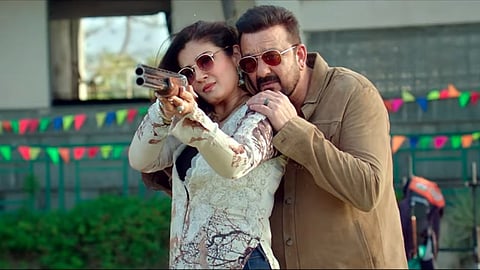 Raveena Tandon and Sanjay Dutt in the trailer of Ghudchadi