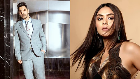 Varun Dhawan (left) and Mrunal Thakur (right)
