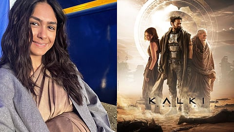 Mrunal Thakur (left) and a poster from Kalki 2898 AD