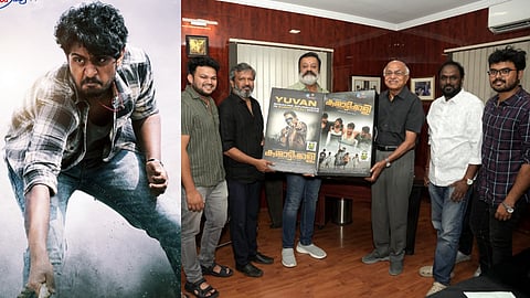 Madhav Suresh (L) Suresh Gopi and RB Choudary launch the audio of Kummatikali