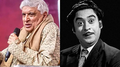 Javed Akhtar (left) and Kishore Kumar