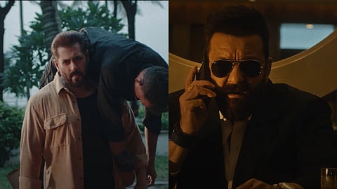 Salman Khan (L) and Sanjay Dutt (R) in the music video