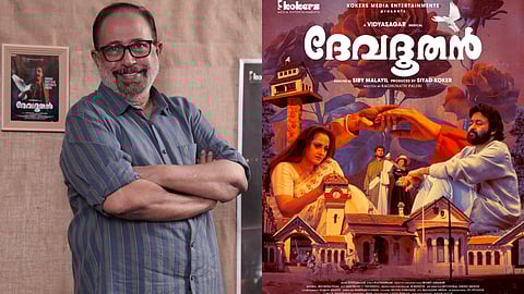Sibi Malayil (L), Poster of Devadoothan (R)