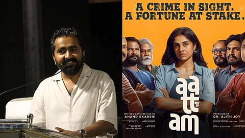 Anand Ekarshi (L), Poster of Aattam (R)