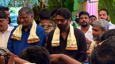 Naveen Yerneni (L), Prabhas (M), Hanu Raghavapudi (R)