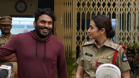 Surya Manoj Vangala and Trisha Krishnan on the sets of Brinda