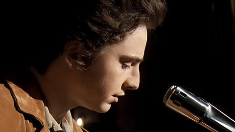 New poster of Timothee Chalamet as Bob Dylan from A Complete Unknown released
