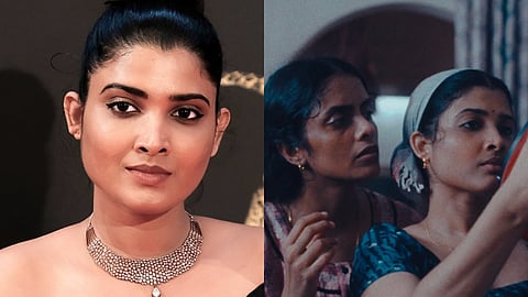 Divya Prabha (L), and a still from All We Imagine As Light