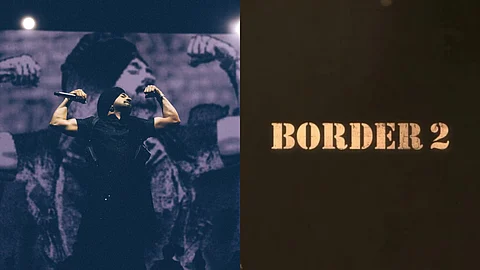 Diljit Dosanjh (left) and a poster from Border 2