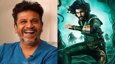 Shivarajkumar (L) and the poster