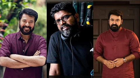 (L to R) Mammootty, Mahesh Narayanan, Mohanlal