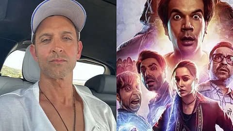 Hrithik Roshan (left) and a poster from Stree 2
