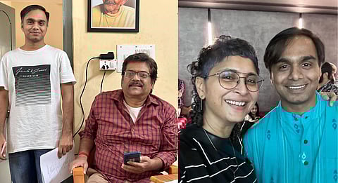 Left - Sonu Anand and Gururaj Kulkarni; Right - Kiran Rao and Sonu Anand