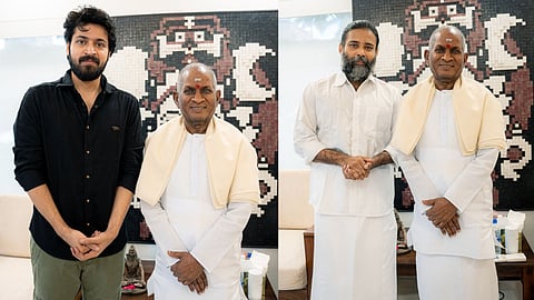 Lubber Pandhu team greets Ilaiyaraaja