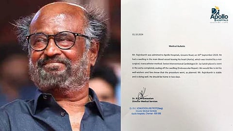 Hospital issues bulletin on Rajinikanth's health update