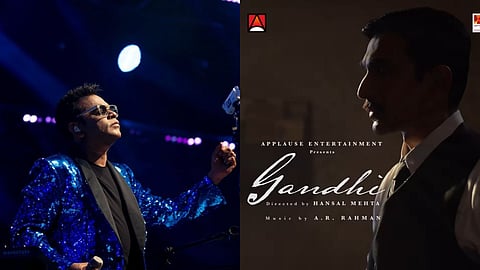 A.R. Rahman (left) and Pratik Gandhi in Gandhi
