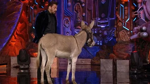 Salman Khan with the animal on the sets of Bigg Boss 18