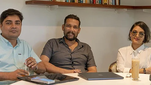 (L to R) Sanju Unnithan, Sabumon Abdusamad, Prayaga Martin