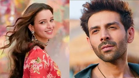 Triptii Dimri and Kartik Aaryan in the music video