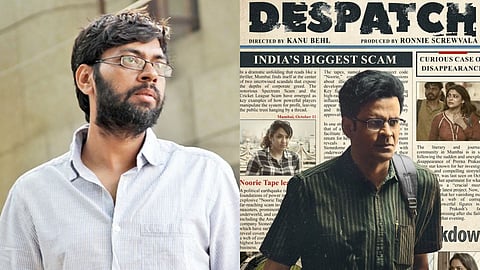Kanu Behl and the poster of Despatch
