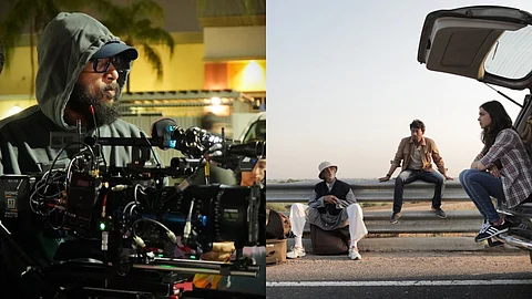 Shoojit Sircar (left) and a scene from Piku