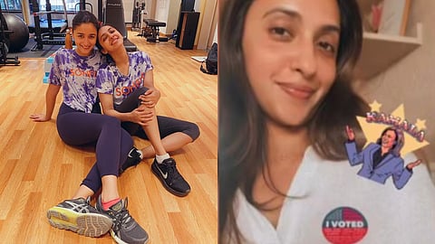 Alia Bhatt and Akansha Ranjan Kapoor (left) and a screenshot from Akansha's story