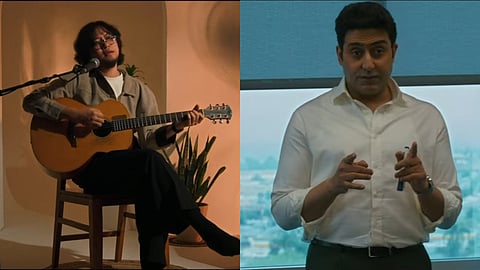 Taba Chake and Abhishek Bachchan in a still from the music video