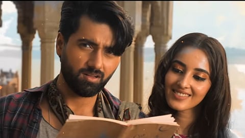 Utkarsh Sharma and Simratt Kaur in the music video