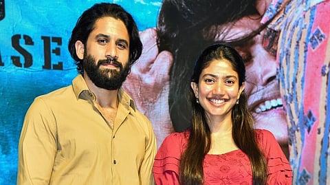 Sai Pallavi and Naga Chaitanya at Thandel press meet