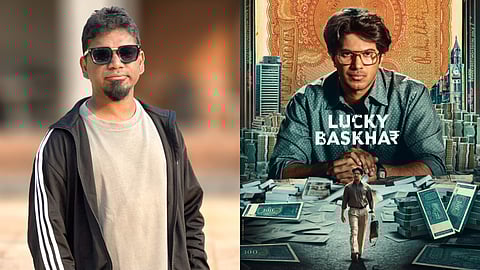 Production Designer Banglan (L), Poster of Lucky Baskhar