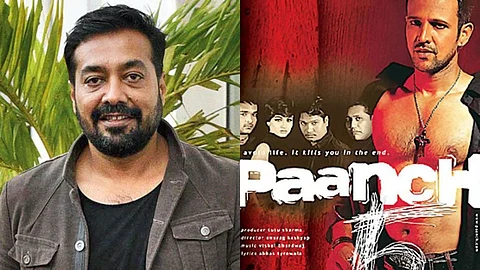 Anurag Kashyap (L) and the poster of Paanch (R)
