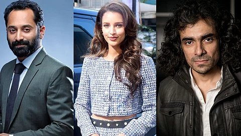 Fahad Faasil (L), Triptii Dimri (M) and Imtiaz Ali (R)