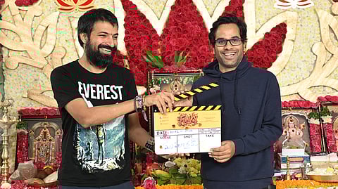 Nag Ashwin with Funky director KV Anudeep at Funky launch ceremony