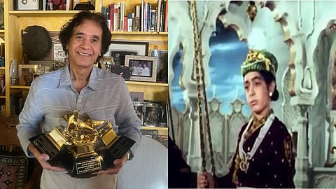 Zakir Hussain (left) and Jalal Agha, who ultimately played the role of young Salim in Mughal-e-Azam
