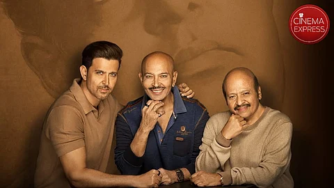 (from left) Hrithik Roshan, father Rakesh Roshan and uncle Rajesh Roshan