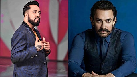 Mika Singh (L) and Aamir Khan (R)