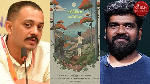 (L to R) Chidambaram, Announcement Poster, Jithu Madhavan