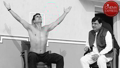 Akshay Kumar and Paresh Rawal on sets of Bhooth Bangla