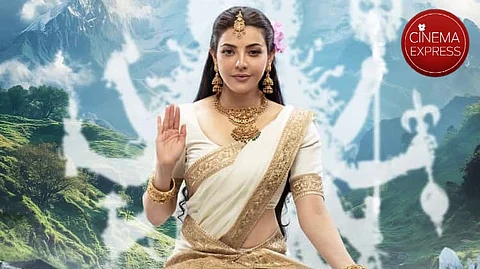 The poster of Kajal Aggarwal from Kannappa
