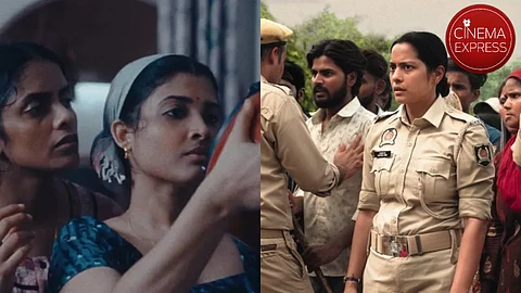 Stills from All We Imagine As Light (left) and Santosh