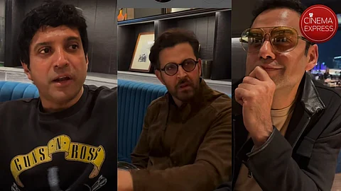 Farhan Akhtar (L), Hrithik Roshan (M) and Abhay Deol (L)