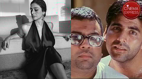 Tabu (left) and Paresh Rawal and Akshay Kumar in Hera Pheri