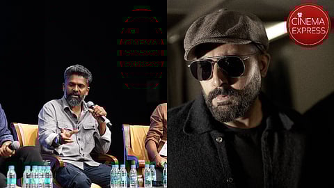 Prem Kumar at the SWC conference (left) and Abhishek Bachchan